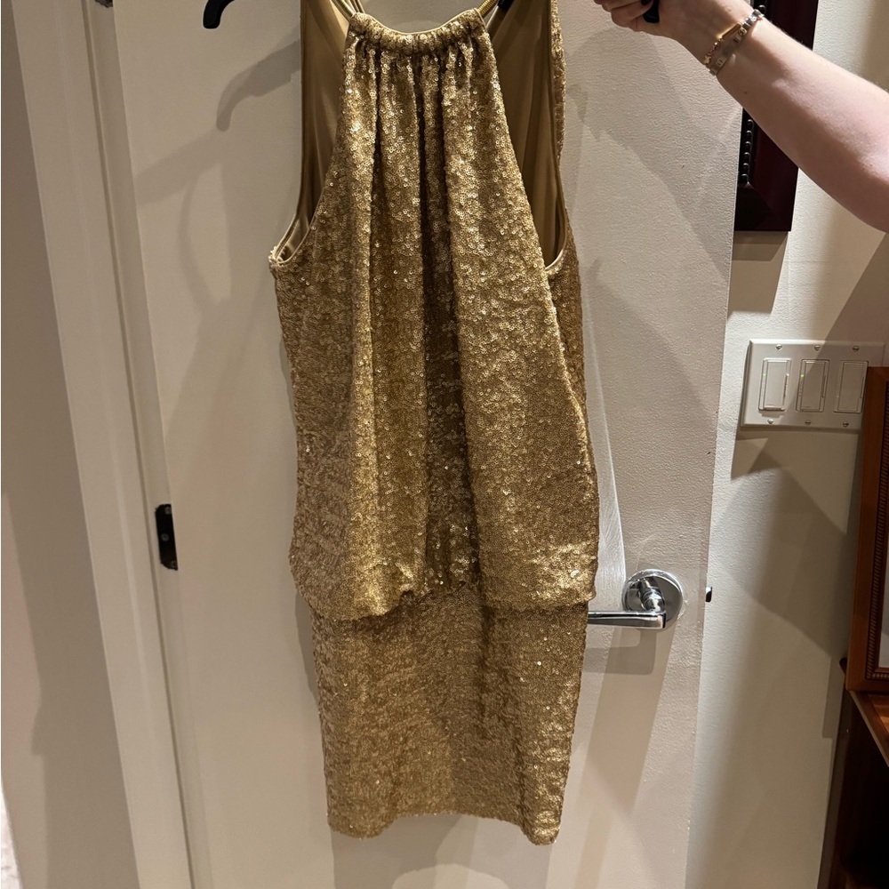 Laundry By Shelli Segal Gold Mini Dress